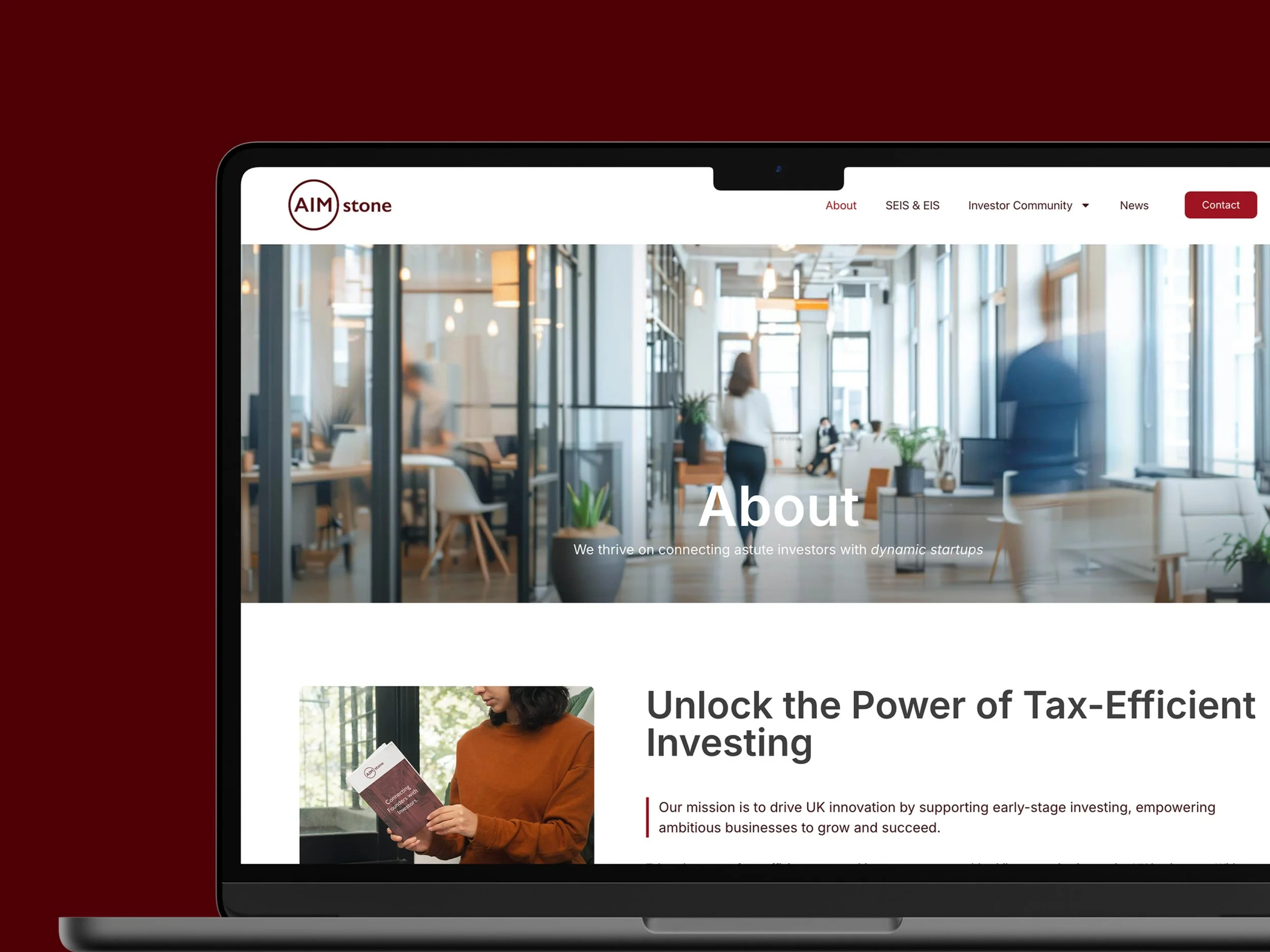 website design for Aimstone in Hertfordshire