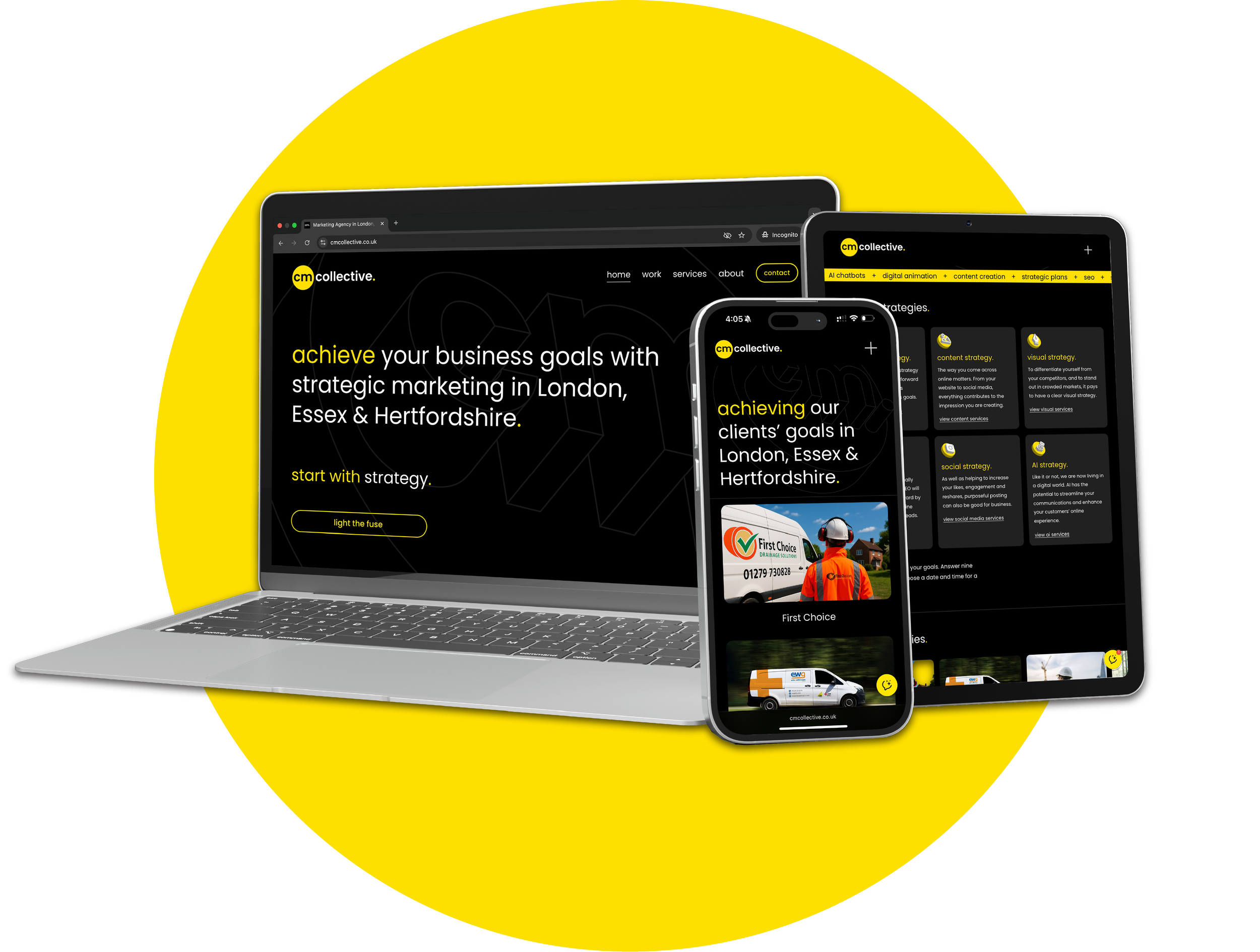 cm collective web design in London, Essex and Hertfordshire