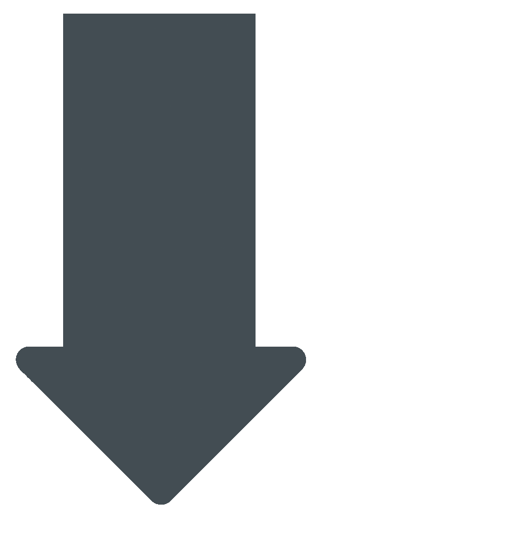 A large gray downward arrow icon on a dark background.