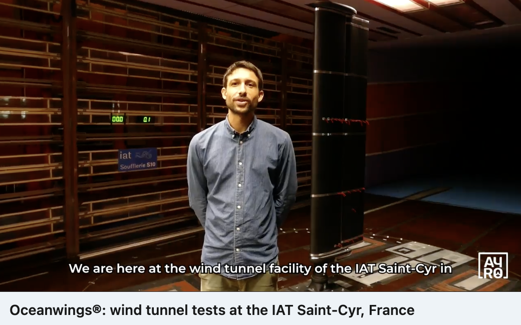 Oceanwings®: wind tunnel tests at the IAT Saint-Cyr, France