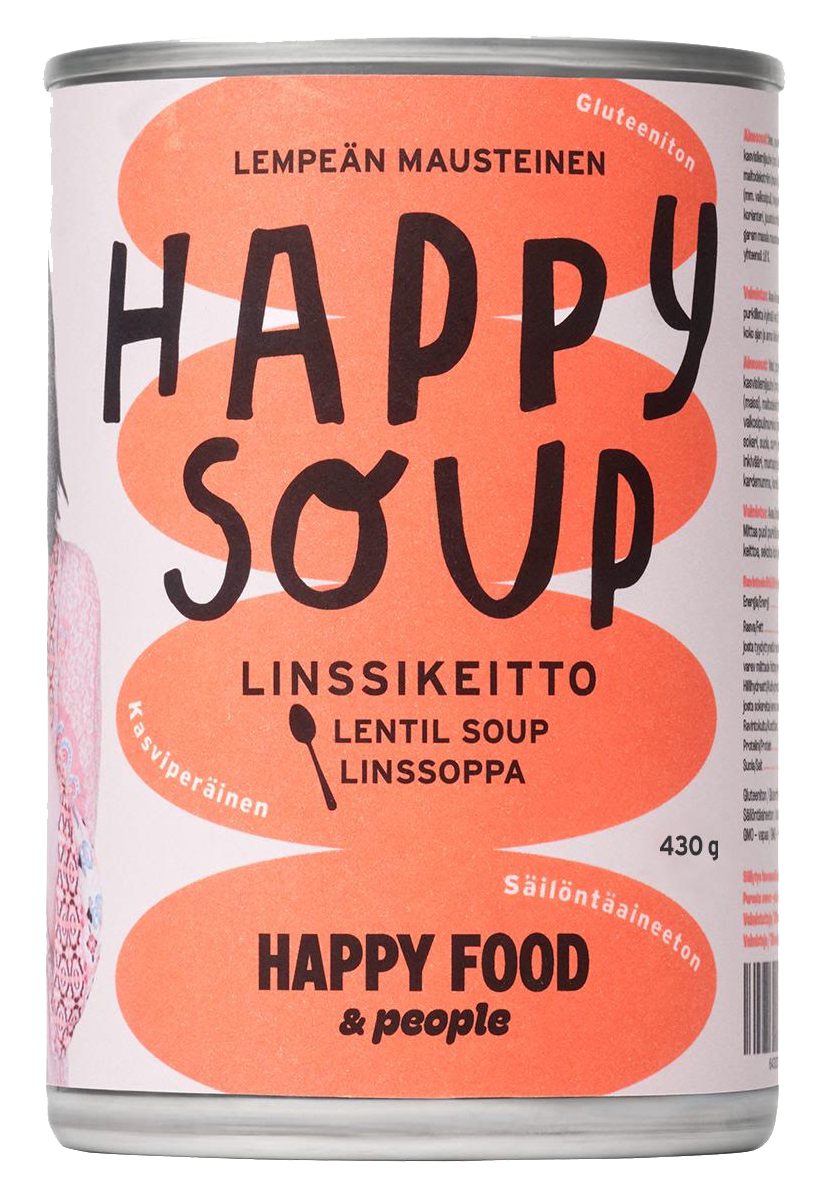 Happy Soup linssikeitto säilykepurkki