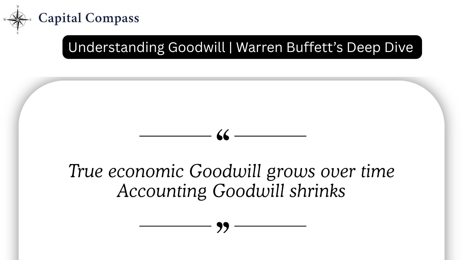 Understanding Goodwill | Warren Buffett's Deep Dive