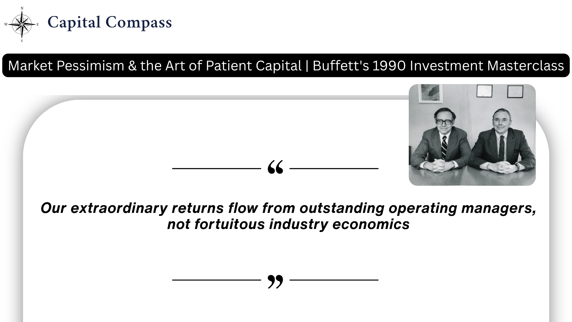 Market Pessimism & the Art of Patient Capital | Buffett's 1990 Investment Masterclass