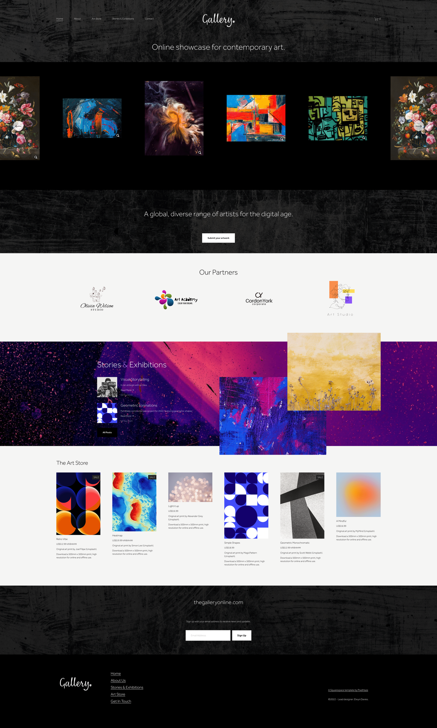 Gallery - Artist and Art Gallery Squarespace Template — PixelHaze Academy
