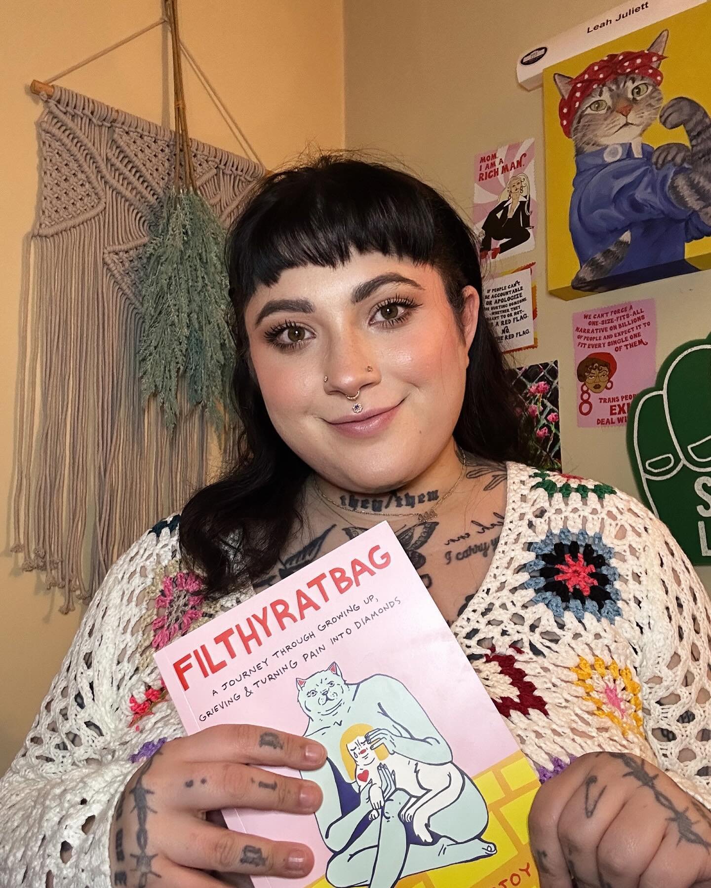 I was so super excited to receive an advance copy of Celeste Mountjoy&rsquo;s fucking banger new book, FILTHYRATBAG 🌈 If you&rsquo;ve been following me for a while, you may remember that I have one of Celeste&rsquo;s illustrations of a little lizard