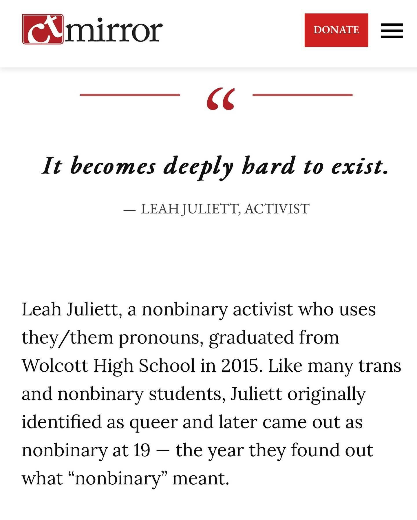 Thinking about younger me and all of the 2SLGBTQIA+ youth in Connecticut who are still subjected to relentless hate simply for being who they are. As a &ldquo;safe harbor&rdquo; state, Connecticut was one of the first to legalize marriage equality an