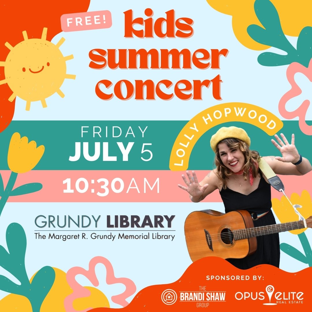 Join @LollyHopwoodMusic on the beautiful lawn of @TheGrundyLibrary for a free Kids Summer Concert full of imagination, dancing, and kid magic 🌞🎶✨

Brought to you by your friends at @thebrandishawgroup @opuseliterebristol 💛

.
.
.
.
#thebrandishawg