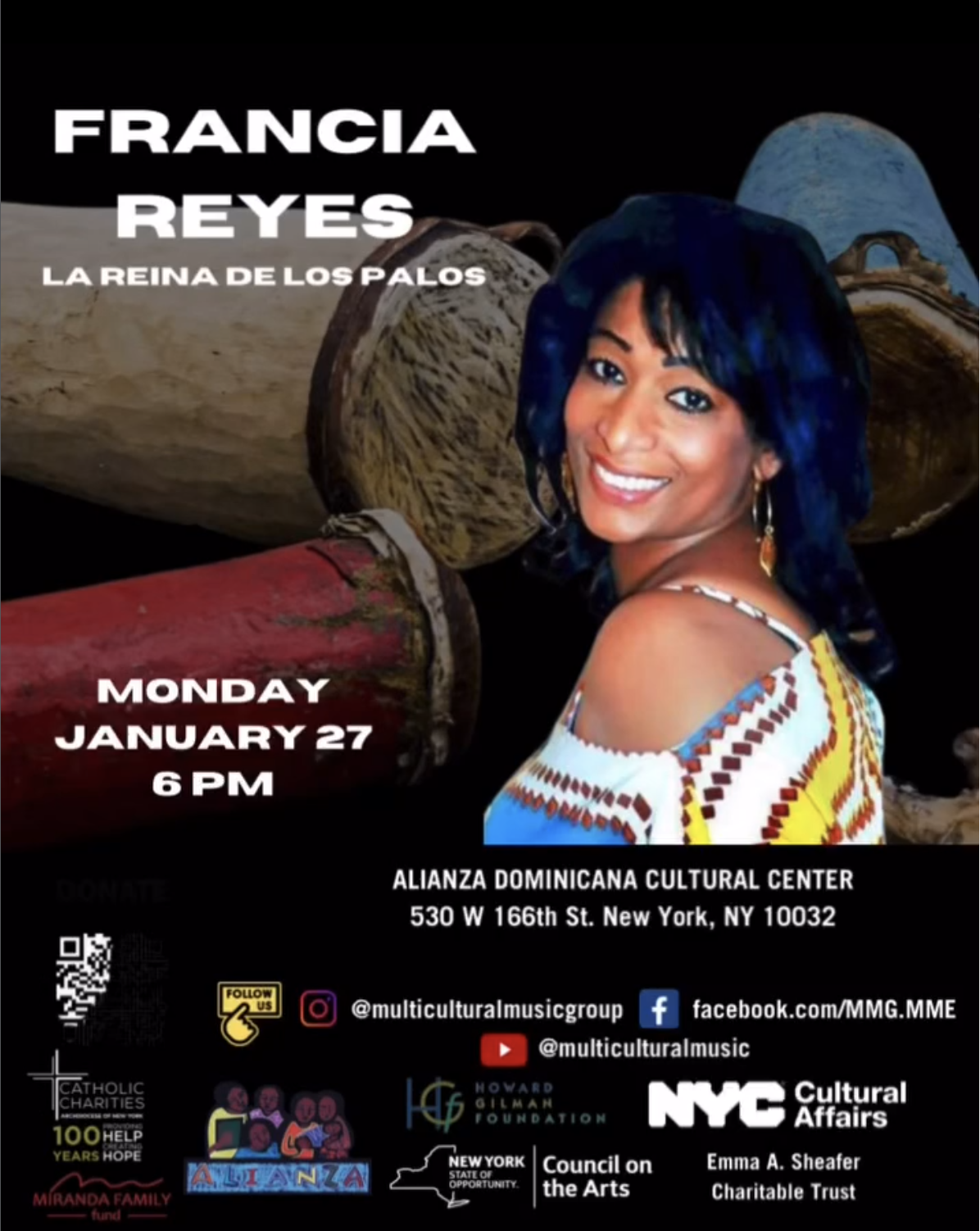 Francia Reyes at Alianza Dominicana Cultural Center
