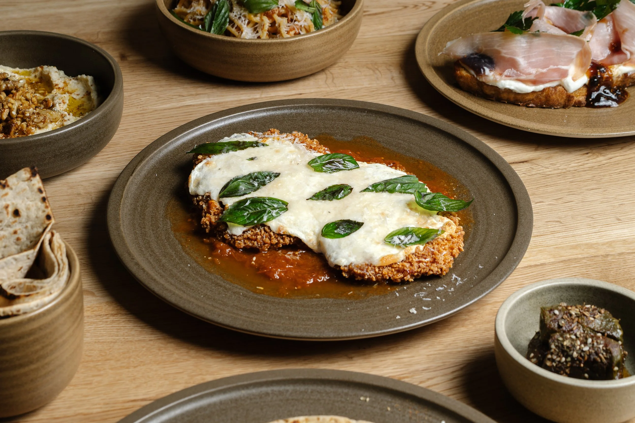 Photo of the chicken parmesan at Topolino restaurant in Dover, New Hampshire, taken by seacoast restaurant and food photographer Katherine Keenan.