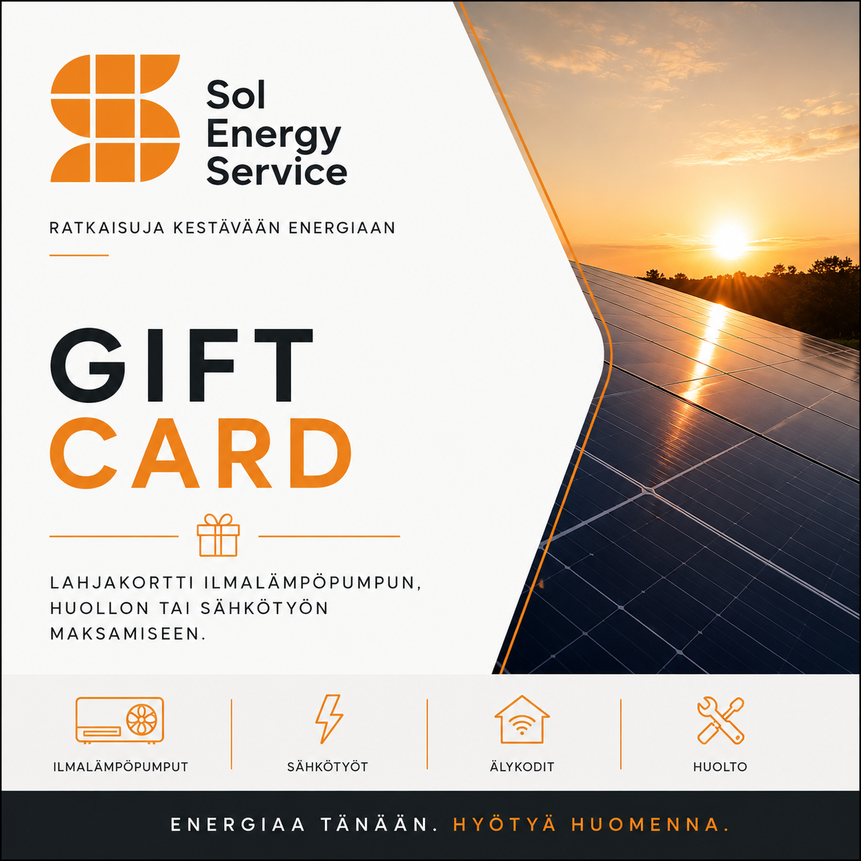 Lahjakortti Sol Energy Service