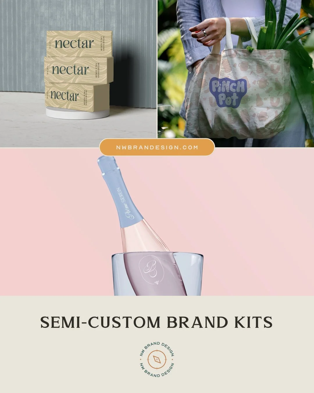 ✨ Big dreams, smaller budget? We got you.⁠
⁠
Our semi-custom brand kits are the perfect way to launch a stunning, strategic brand, without starting from scratch (or breaking the bank).⁠
⁠
Each kit includes:⁠
🎨 A professionally designed logo suite⁠
?