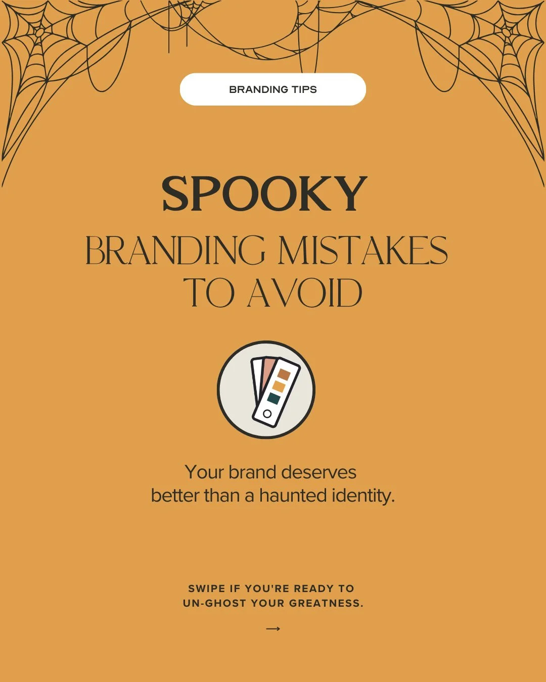 Spooky branding mistakes to avoid⁠
⁠
🕸 1. Inconsistent visuals⁠
Changing fonts, random colors, and mismatched graphics? That&rsquo;s Frankenstein branding. Cohesion = credibility.⁠
⁠
🦴 2. Ghosting your audience⁠
If you're only showing up once a qua