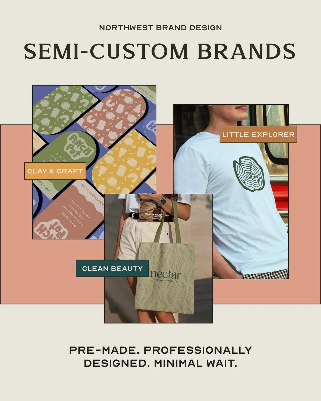 If you're ready to look the part without the custom timeline or price tag, our Semi-Custom Brand Kits are your new secret weapon.⁠
⁠
These kits are made for:⁠
✨ Freshly launched businesses⁠
✨ Side-hustling dreamers⁠
✨ Founders who want to glow up the