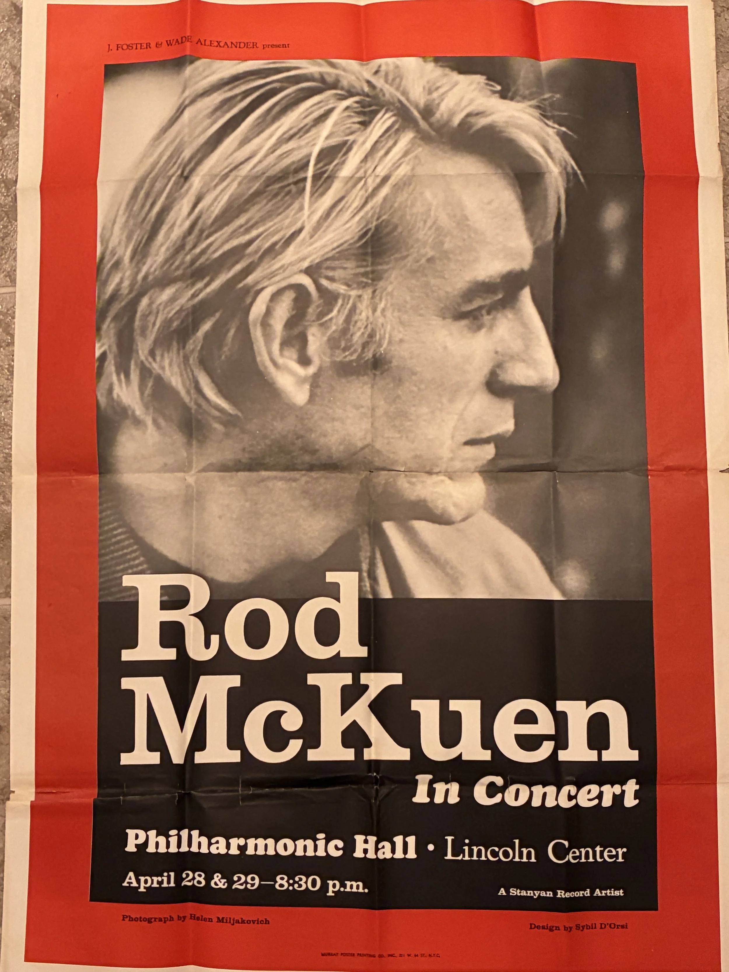 Rod McKuen Original Concert poster