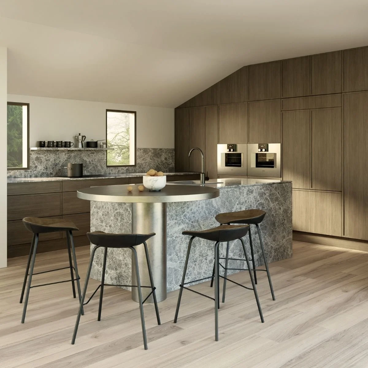 kitchen with integrated appliances