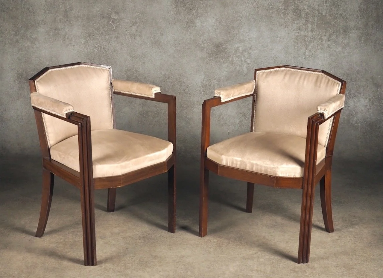 Paul Follot pair of Modernist armchairs (two pairs available) (#2005)