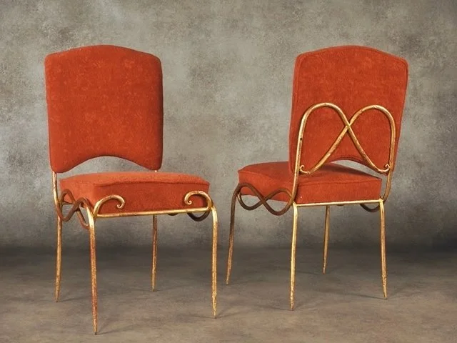 Rene Drouet pair of gilt iron side chairs (#2006)