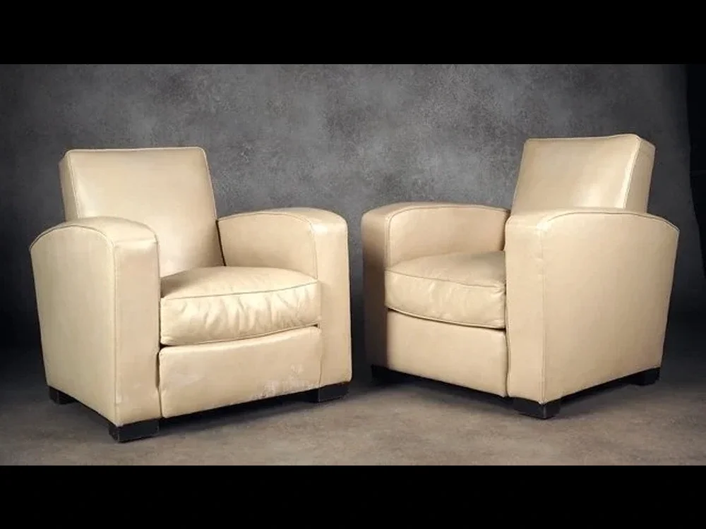 Jacques Adnet pair of Modernist Club chairs (#2000)