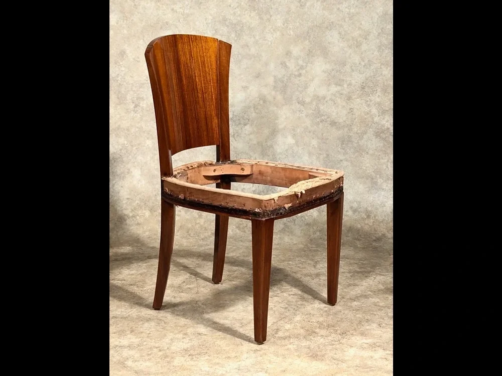Dominique set of 6 rosewood and walnut dining chairs (#1173)
