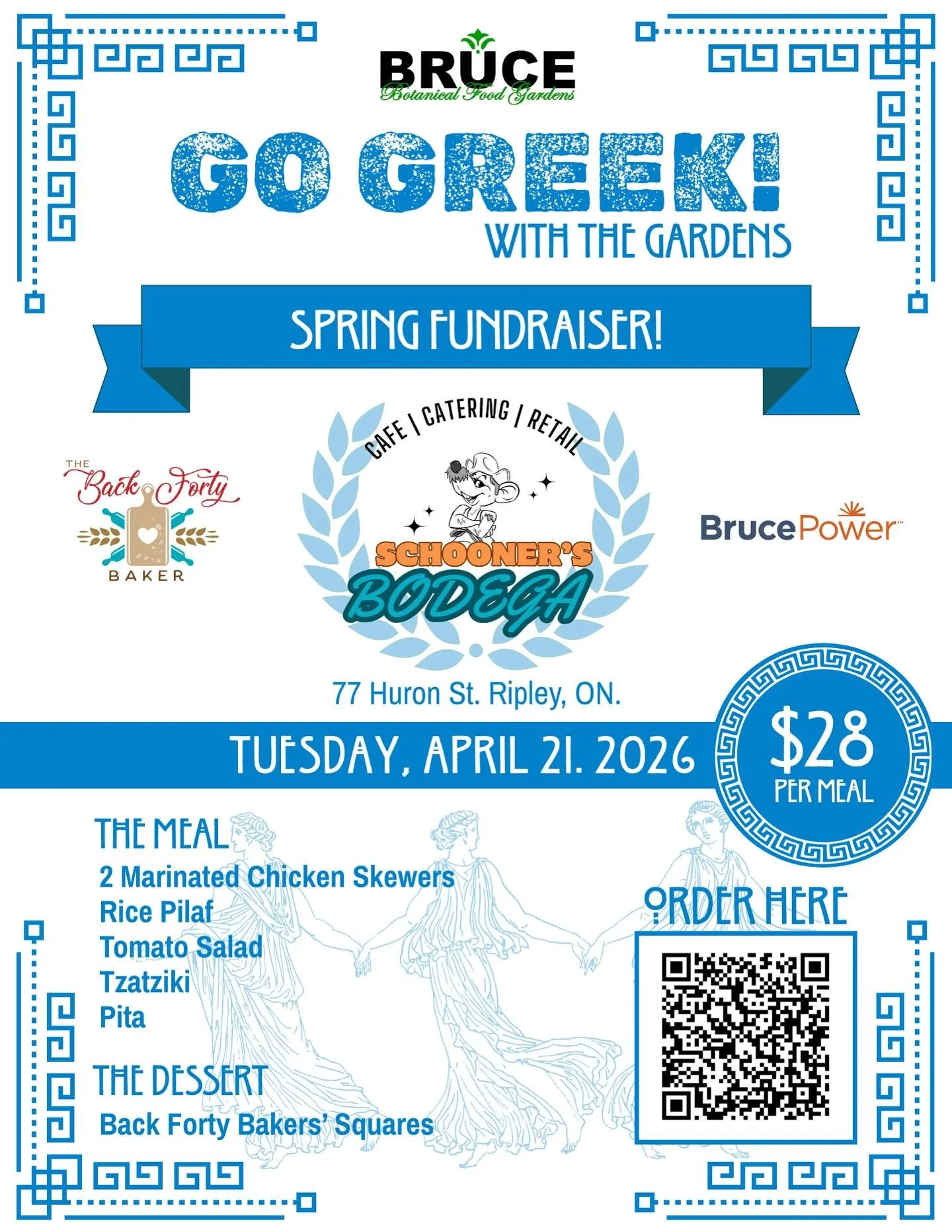 Spring is here! Scan the QR Code or visit Bruce Botanical Food Gardens on Facebook and follow the link to purchase tickets