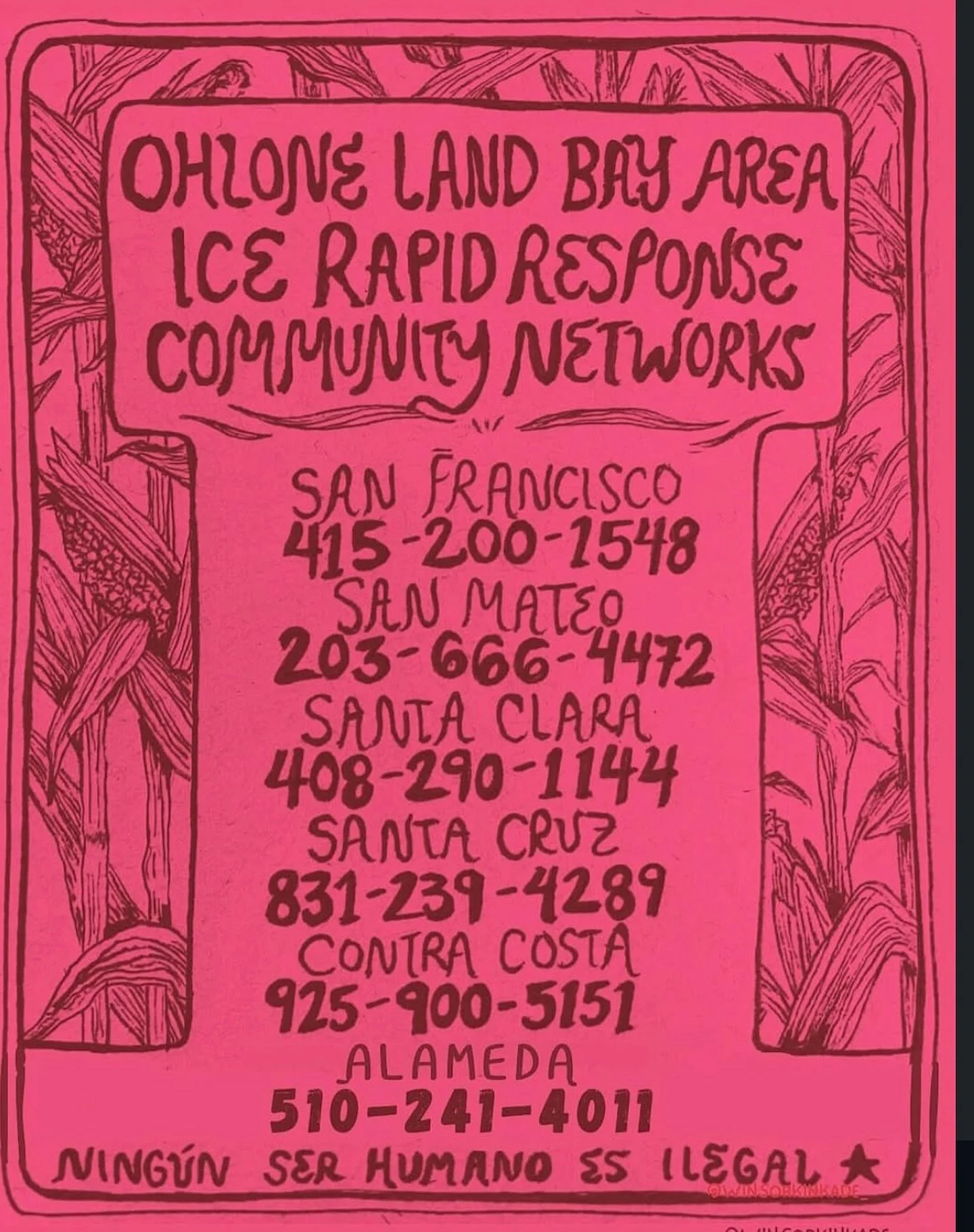 ‼️‼️‼️Bay Area: with more and more confirmed reporting of the deployment of the national guard and ICE to our communities this weekend. Please save these numbers ^^^^ Please look after yourself and your neighbors!!! We keep us safe!! Please attend on