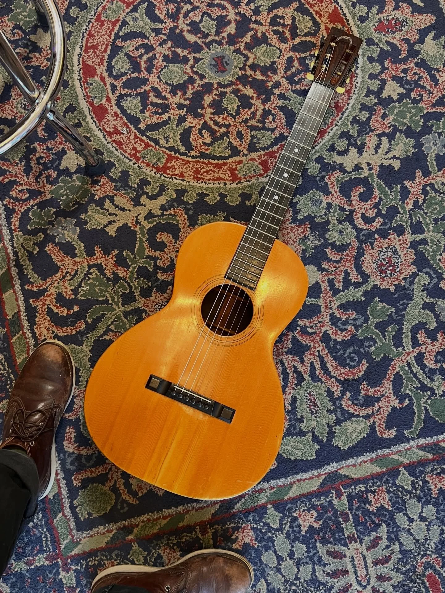 A really cool and special 1890&rsquo;s Washburn Nee Model hitting the wall. This one needs work but plays great and is a survivor!! Priced to move! Come play! #oaklandguitars