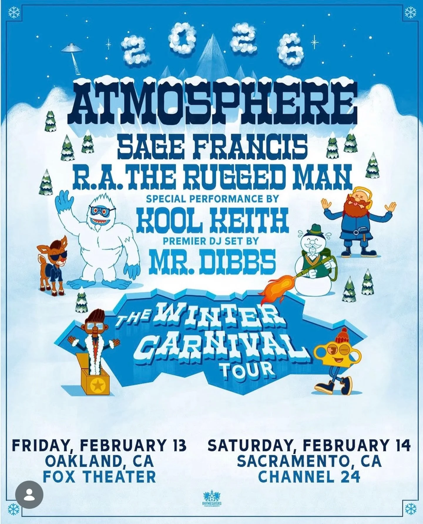 We&rsquo;ve partnered with @apeconcerts to bring you another ticket give away!! Comment below and we will select a winner at random to go see the mighty @atmosphere do their thang at the @foxoakland here in Oakland!!! It&rsquo;s a stacked bill from t
