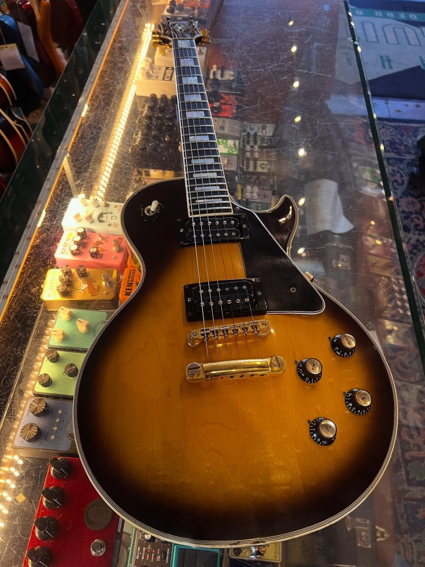 Hittin the wall soon is this looker of a 76&rdquo; @gibsonguitar Les Paul Custom. Lightweight and all original. Come meet it soon!!!