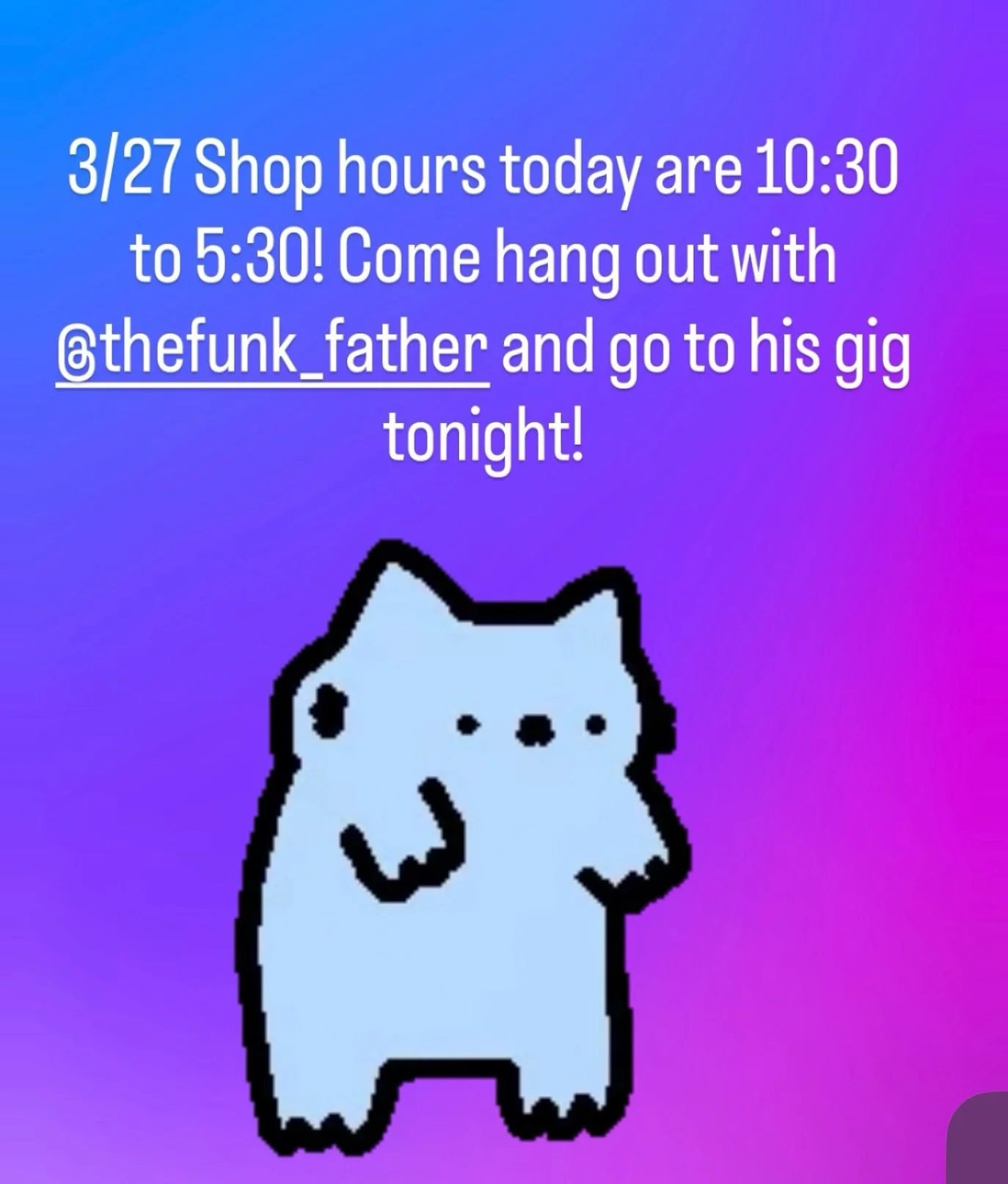 Come keep @thefunk_father company!