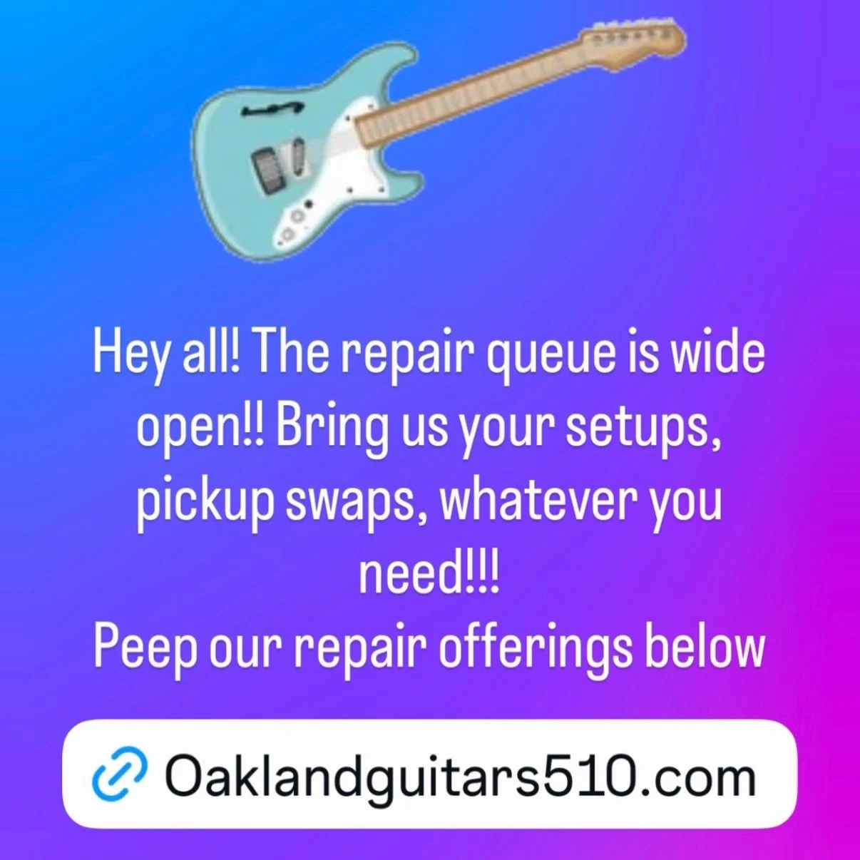 Bring us your gear that needs fixing up!!