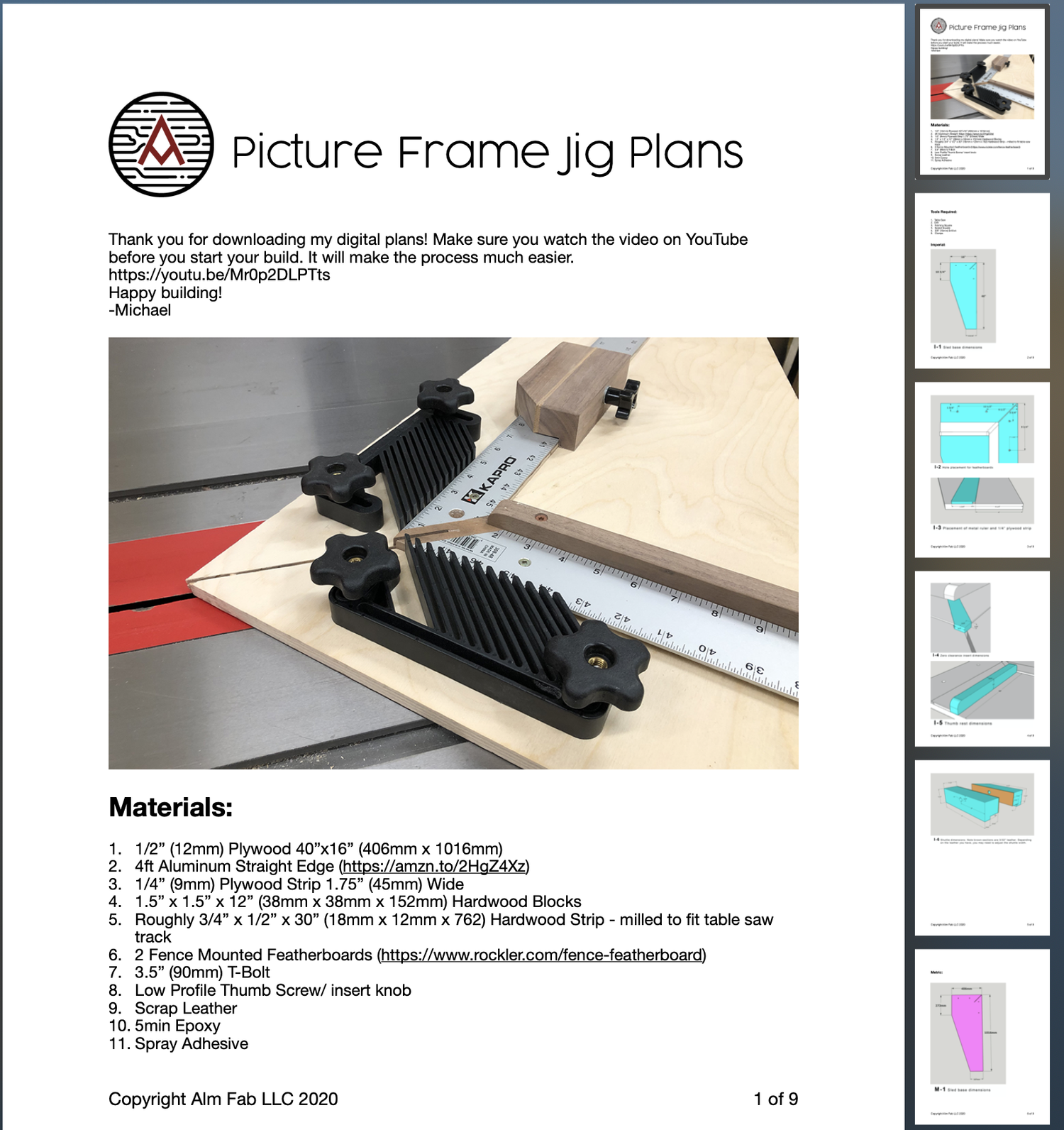 DIY Plans for Picture Frame Jig — AlmFab
