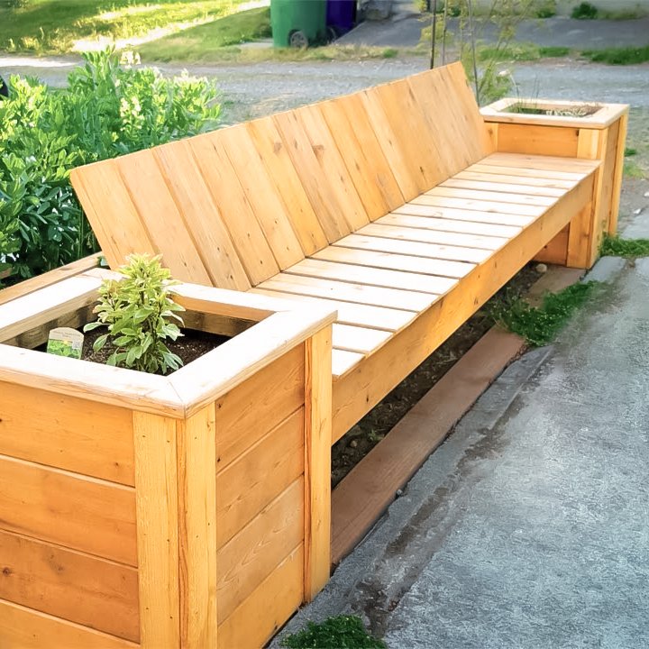 DIY Outdoor Planter Bench — by Michael Alm