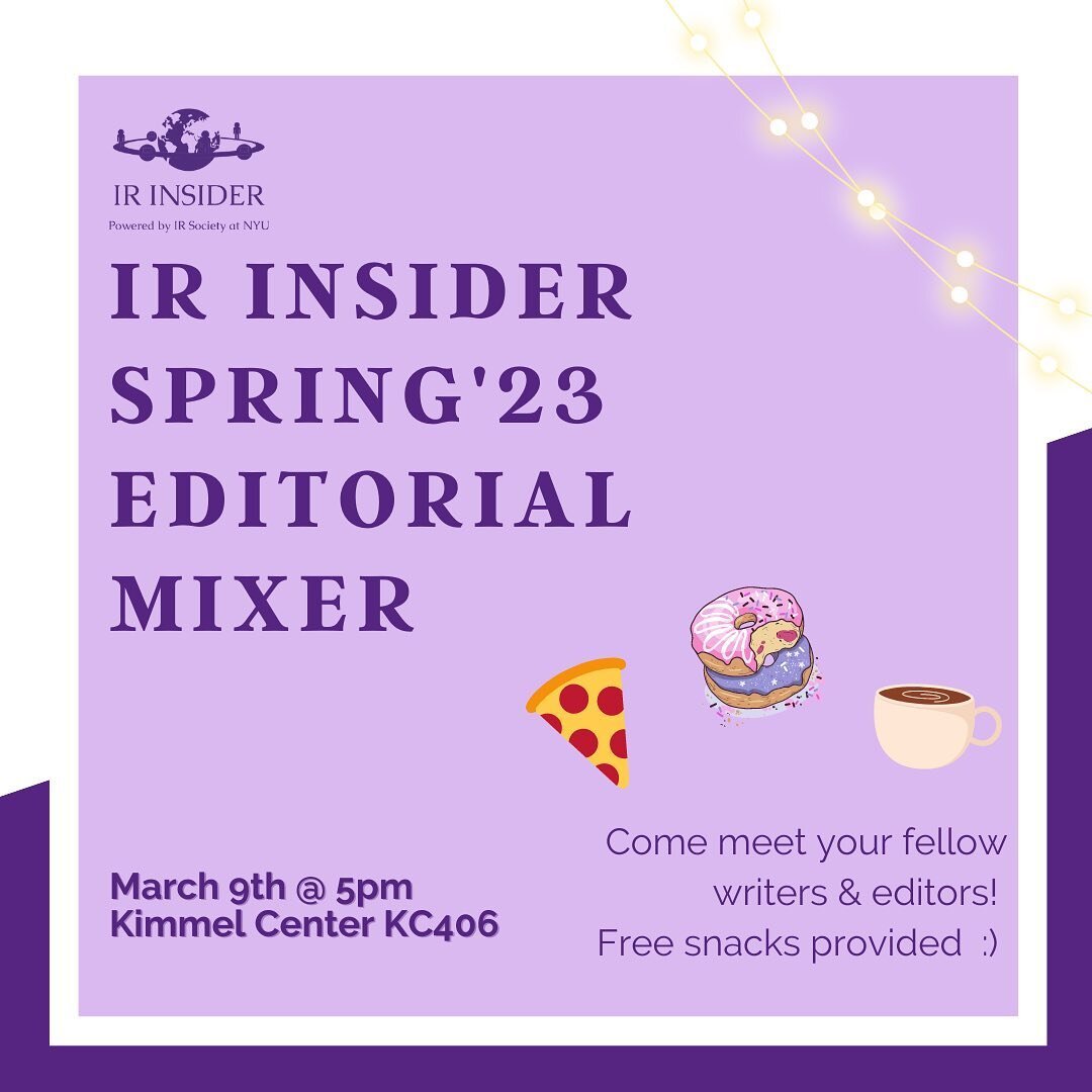 Come meet your fellow writers, editors, and the executive editorial team at IR Insider! Free snacks provided 🍕🍩 ☕️