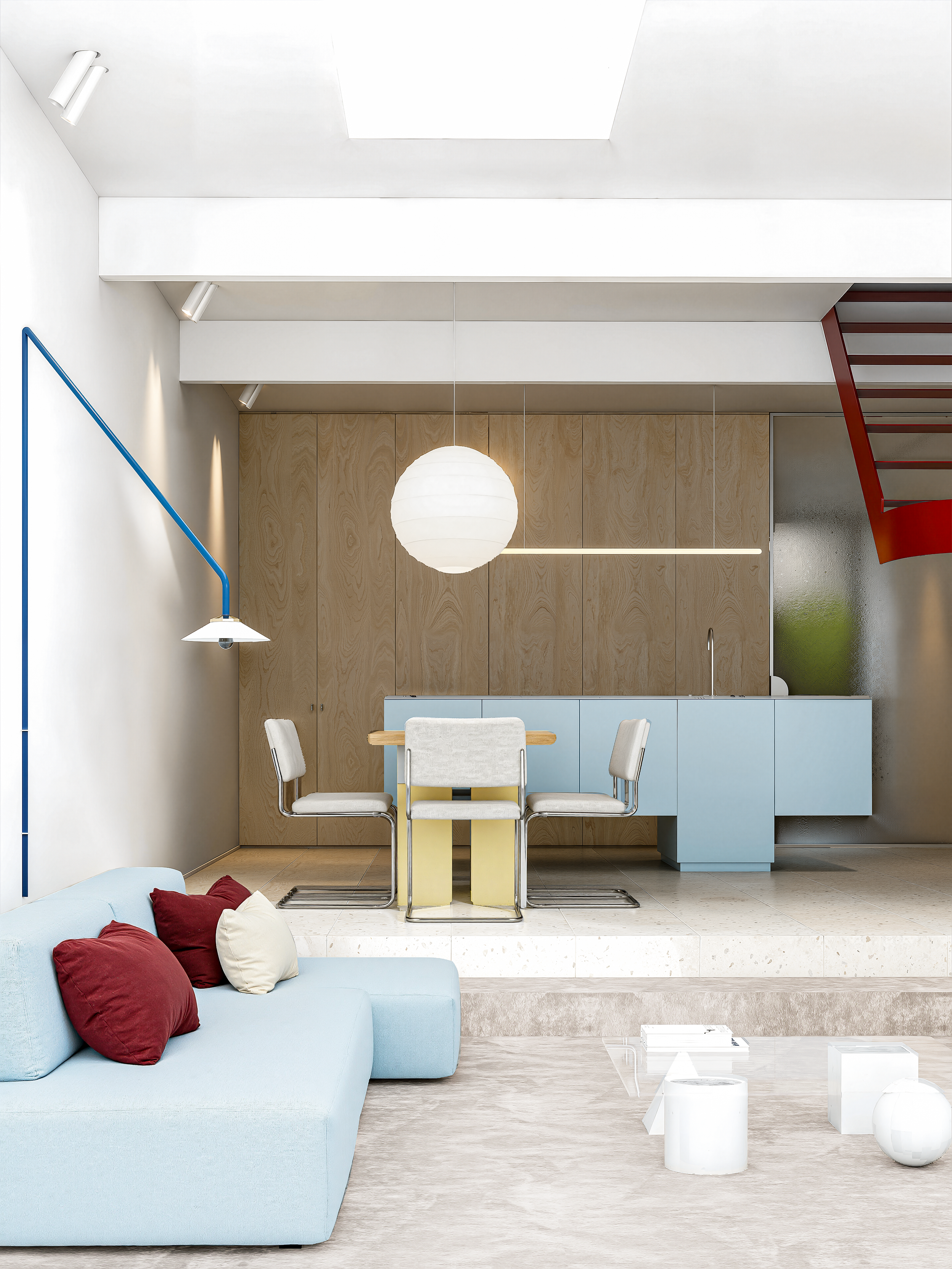 overview of living dining and kitchen