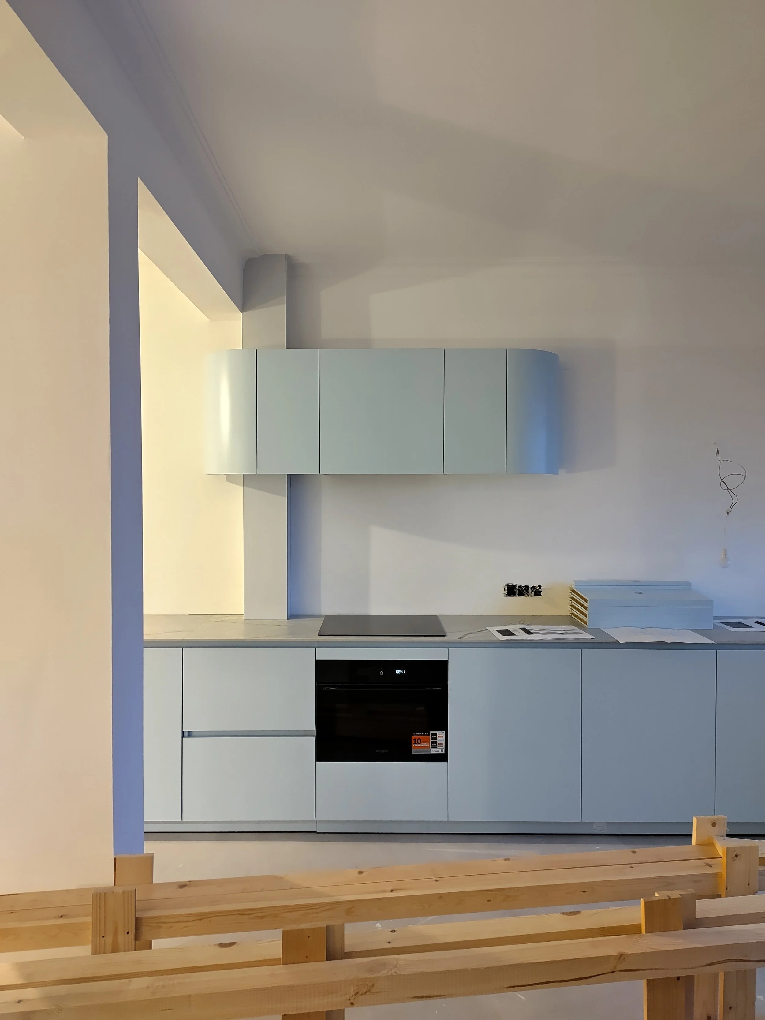 blue kitchen