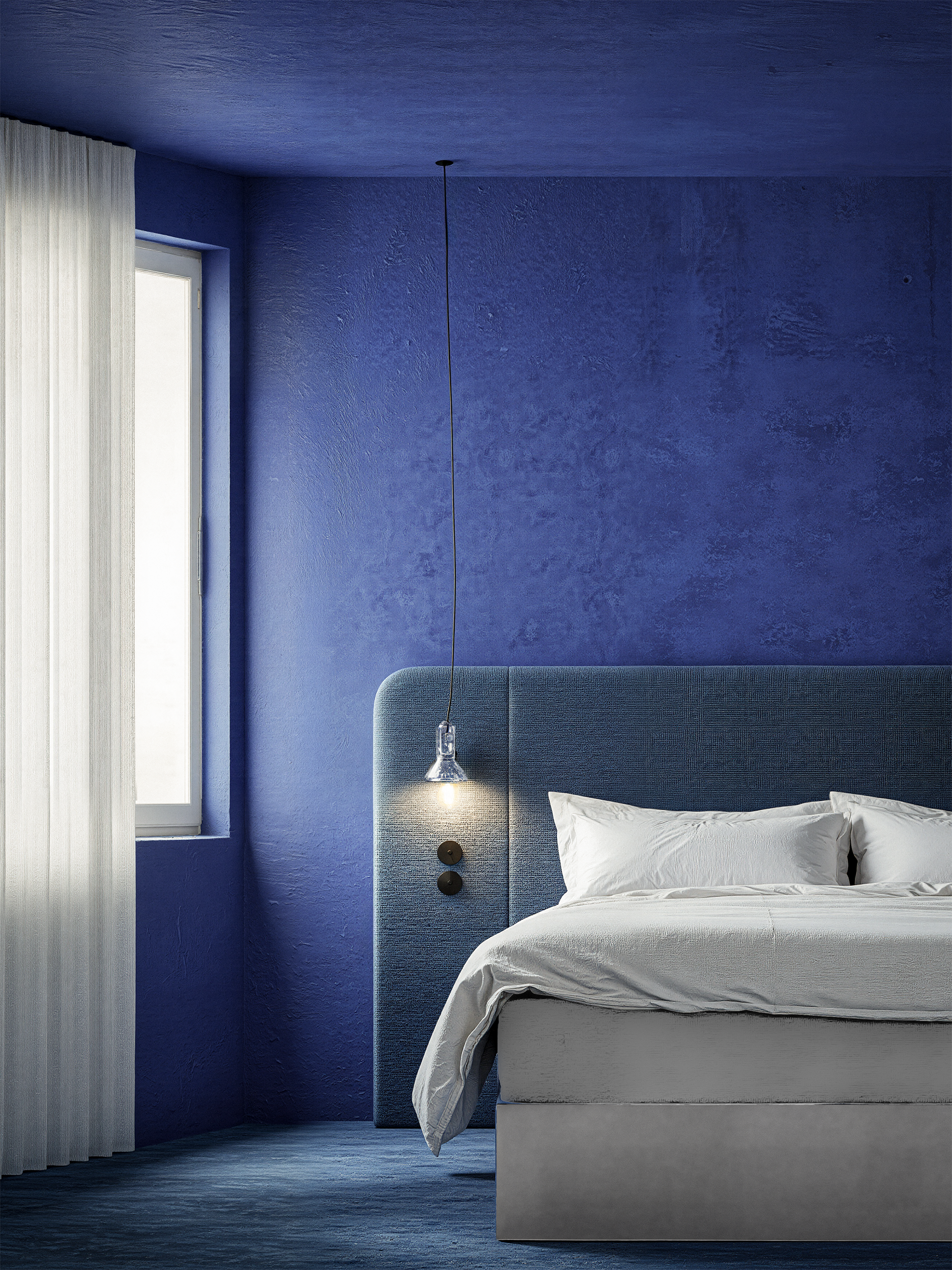 bedroom with textures