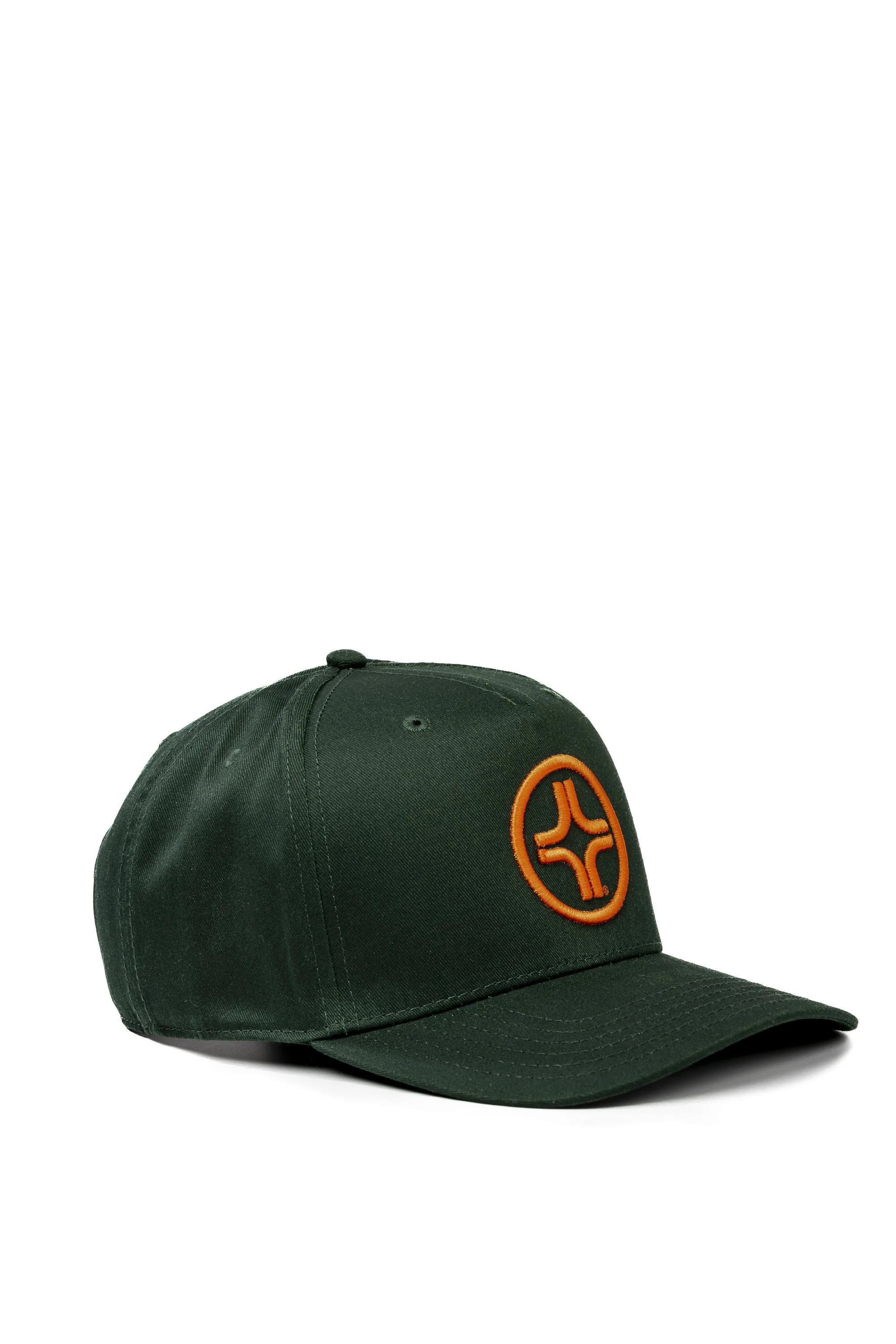 The ICON Snapback Cap - Forest/Safety Orange