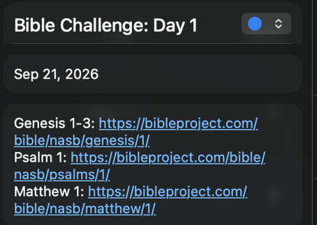 Starting the CGS Bible Challenge