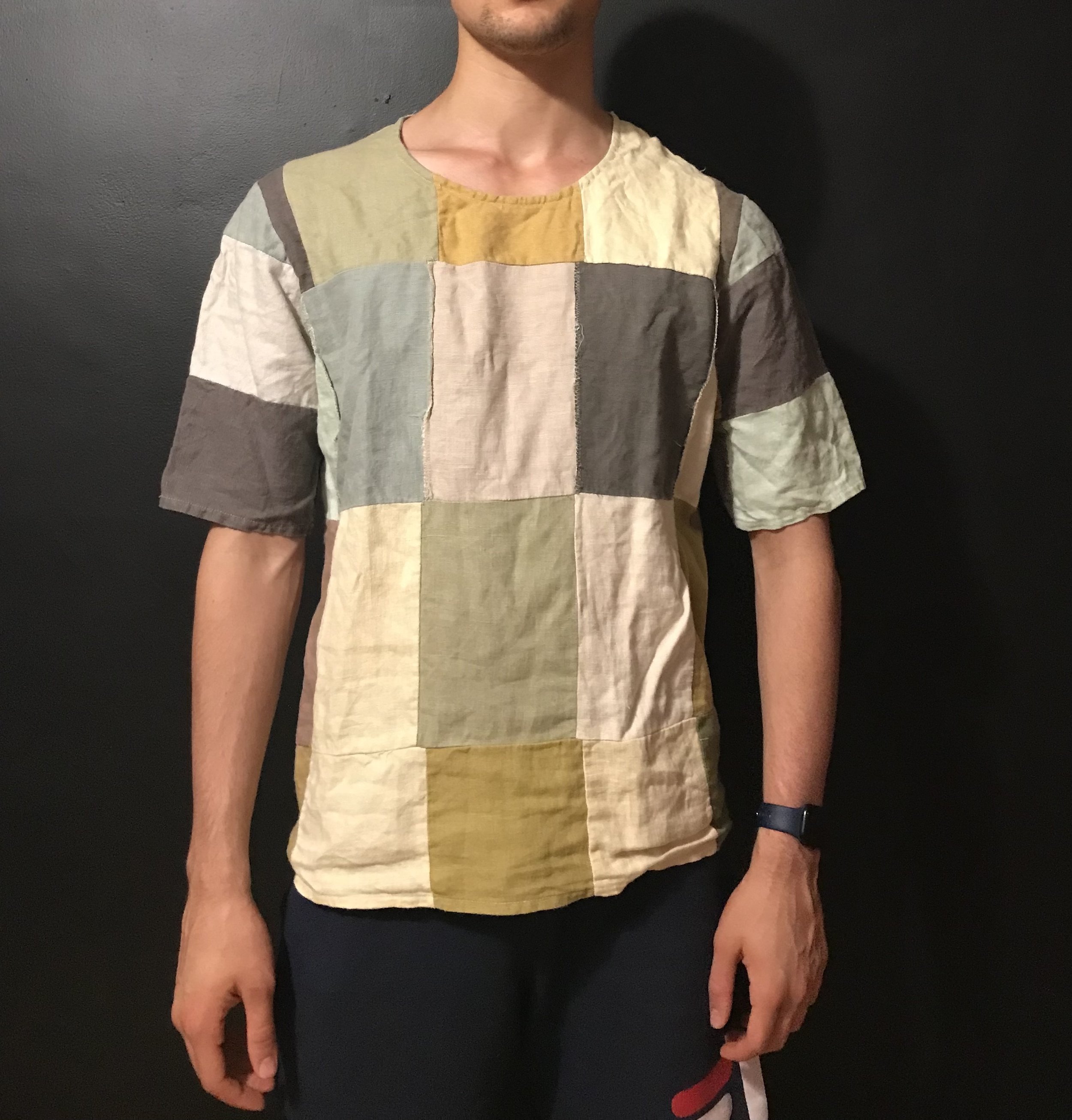 Shirt with linen rectangles 2019