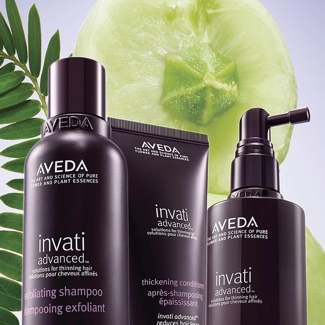 If thicker strands are on your want list, look no further! Aveda's Invati Advanced system has over 20 years of research and results &amp; sells 3 units every minute. It's no wonder the collection has won 36 awards worldwide! Try our favorite care for