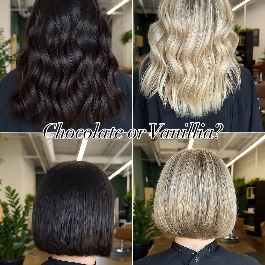 Chocolate vs. Vanilla 🍫🍦
Rich, deep brunettes or soft, creamy blondes &mdash; which one are you?
Let Designers H&aring;r Salon help you find your perfect flavor.
✨ Book your transformation today