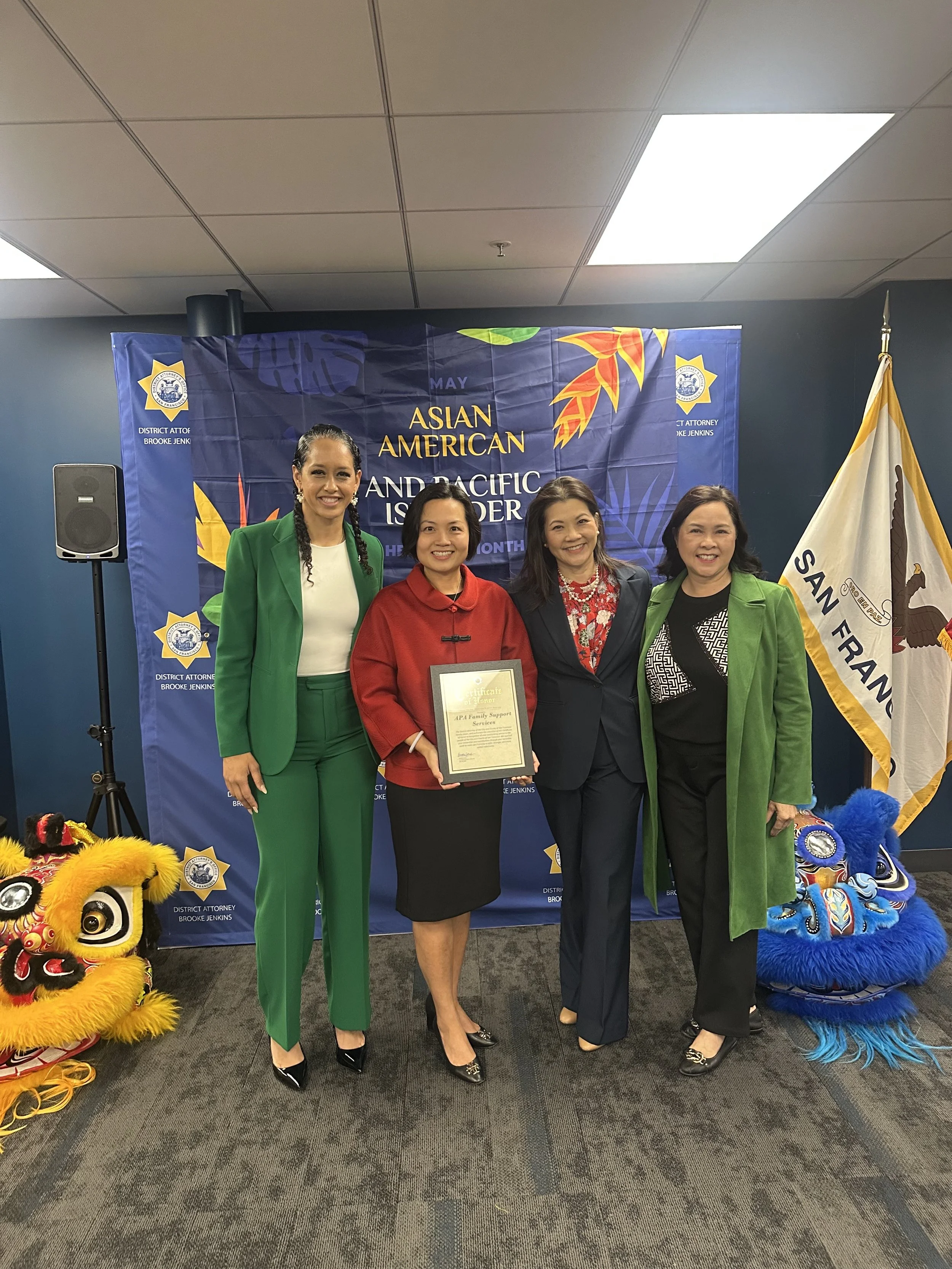 “CBO Champion” Award in celebration of AAPI Heritage Month by the San Francisco District Attorney’s Office - May 2025