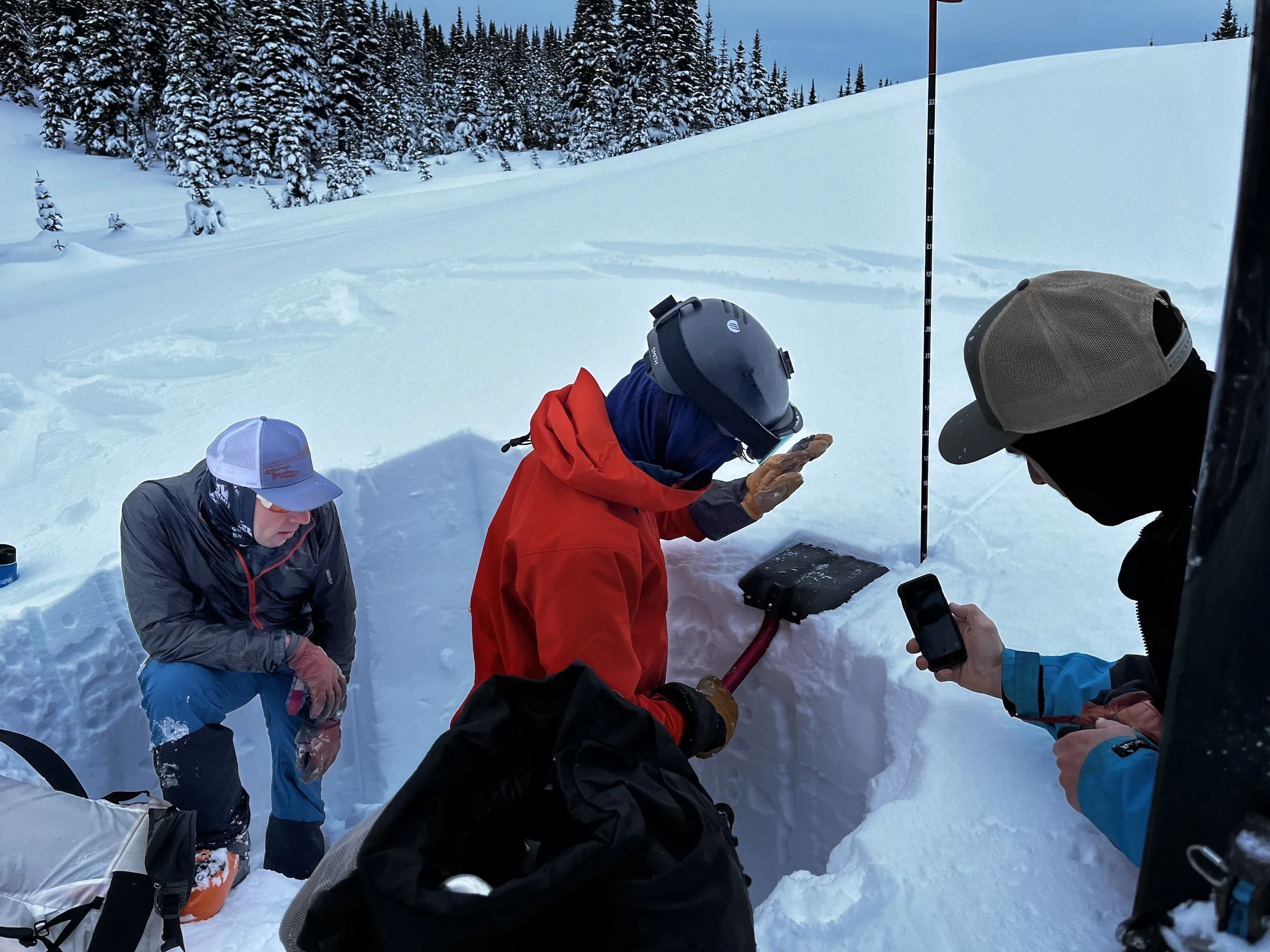 Avalanche Skills Training students digging a snow pit.