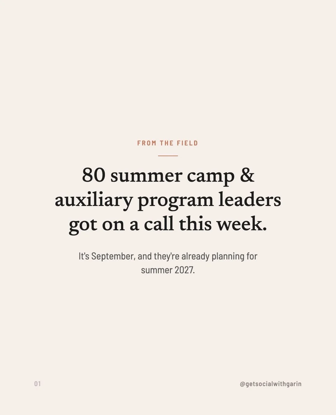 This week I sat in on a SPARC roundtable (a network for summer and auxiliary program leaders), a call with over 80 people running camps and school auxiliary programs.

Same thing came up again and again: everyone is busy, all year, not just summer. I