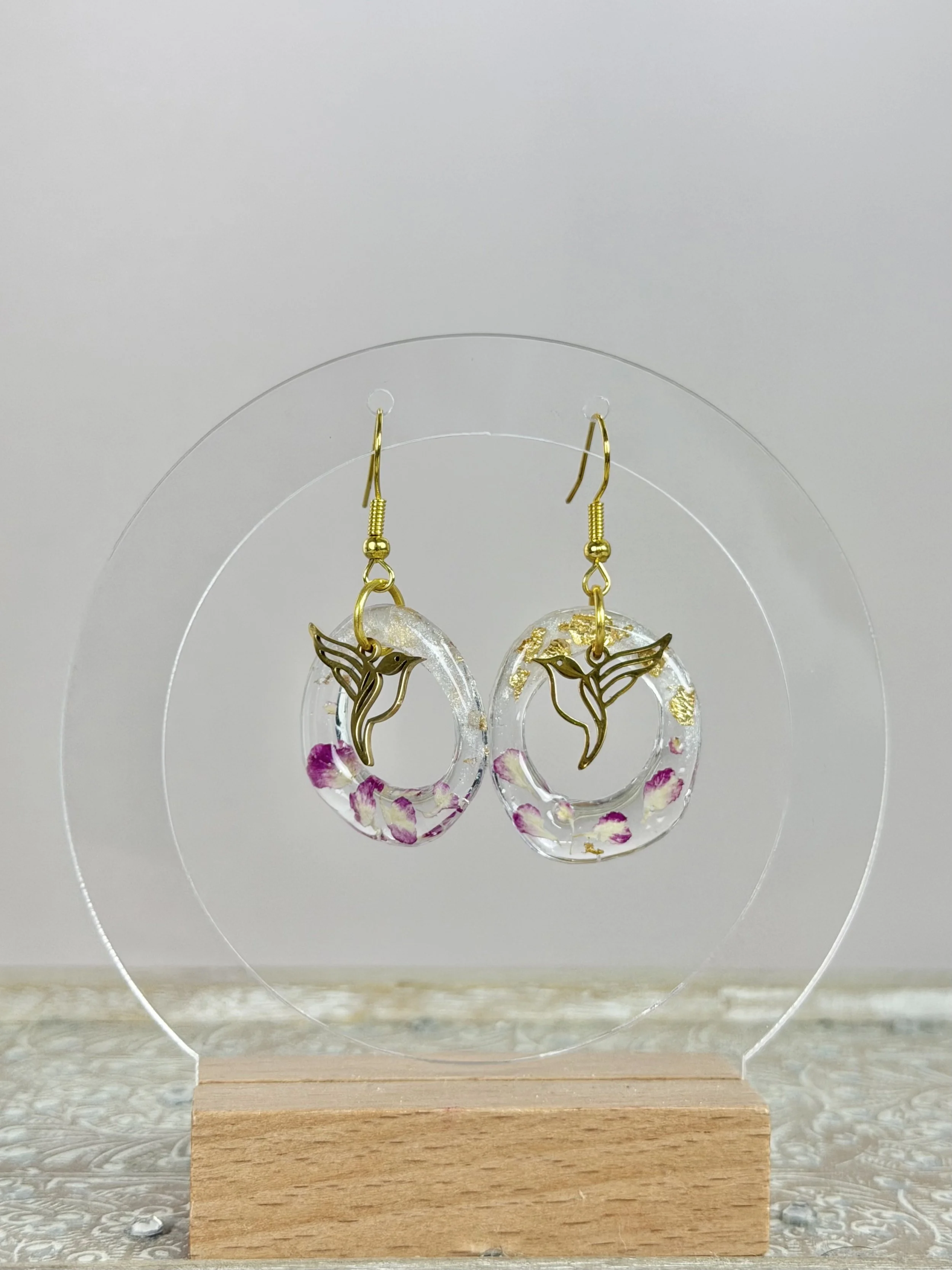 Boucles d’oreilles –  Fragment de rose