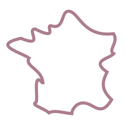 Contour d'une feuille d'érable stylisée en néon violet