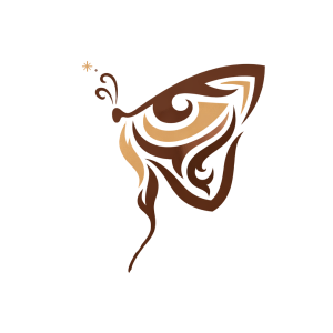 become the new logo gold and brown butterfly