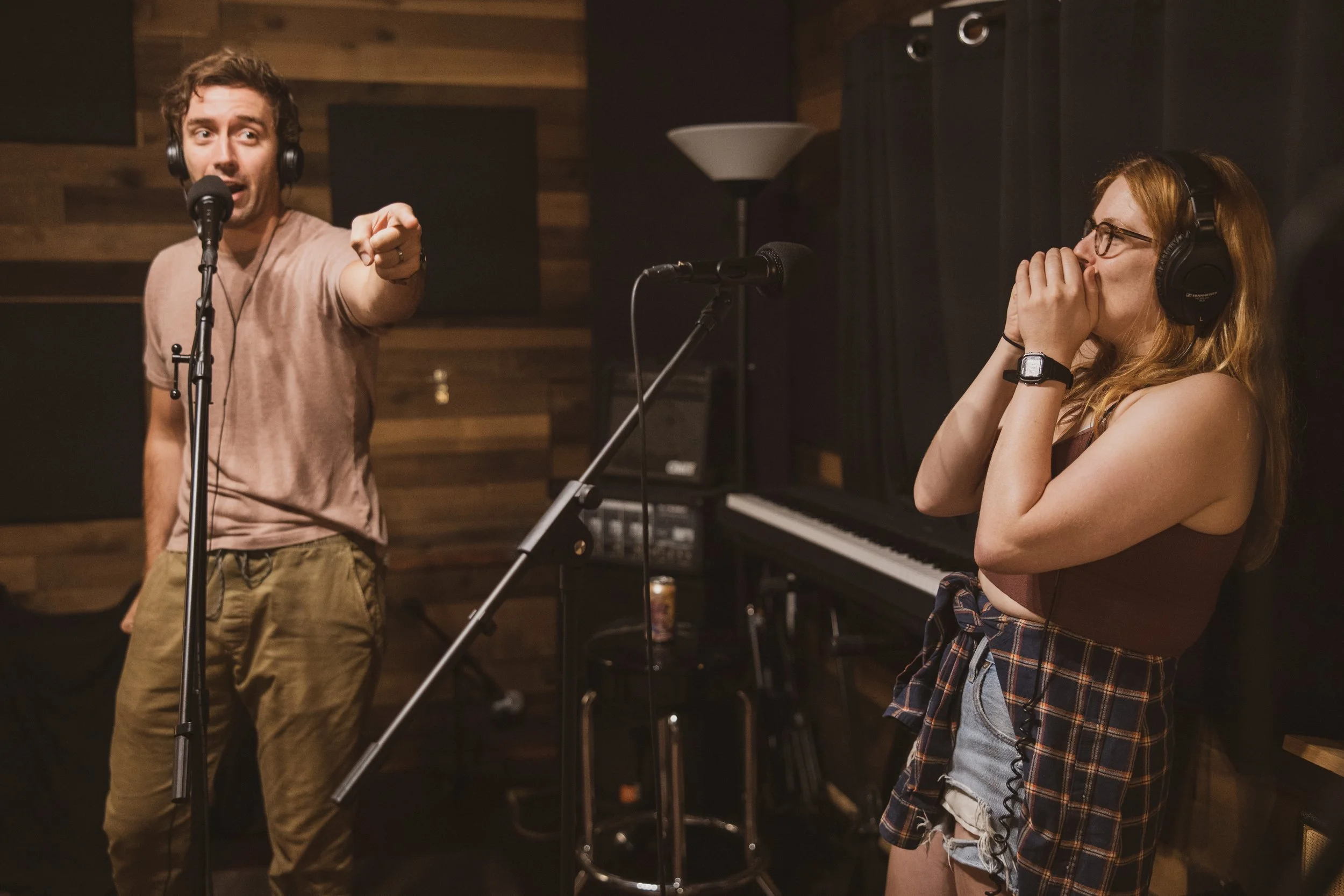 Cast members Raul Maghiar and Becky Goodman