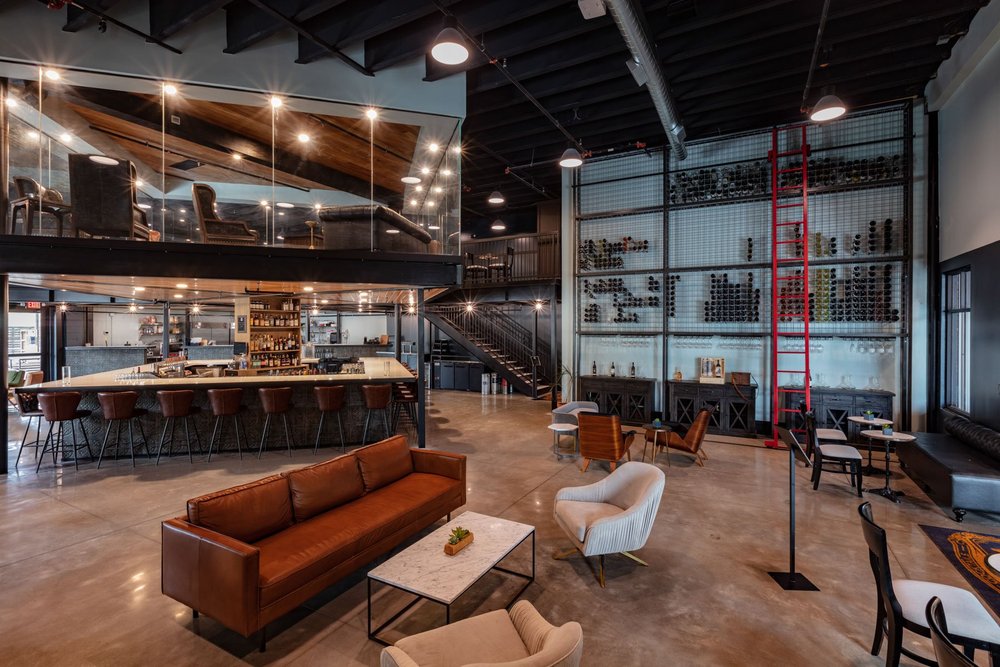 Restaurant interior at 1884 at Edmond Railyard by RAD Collaborative