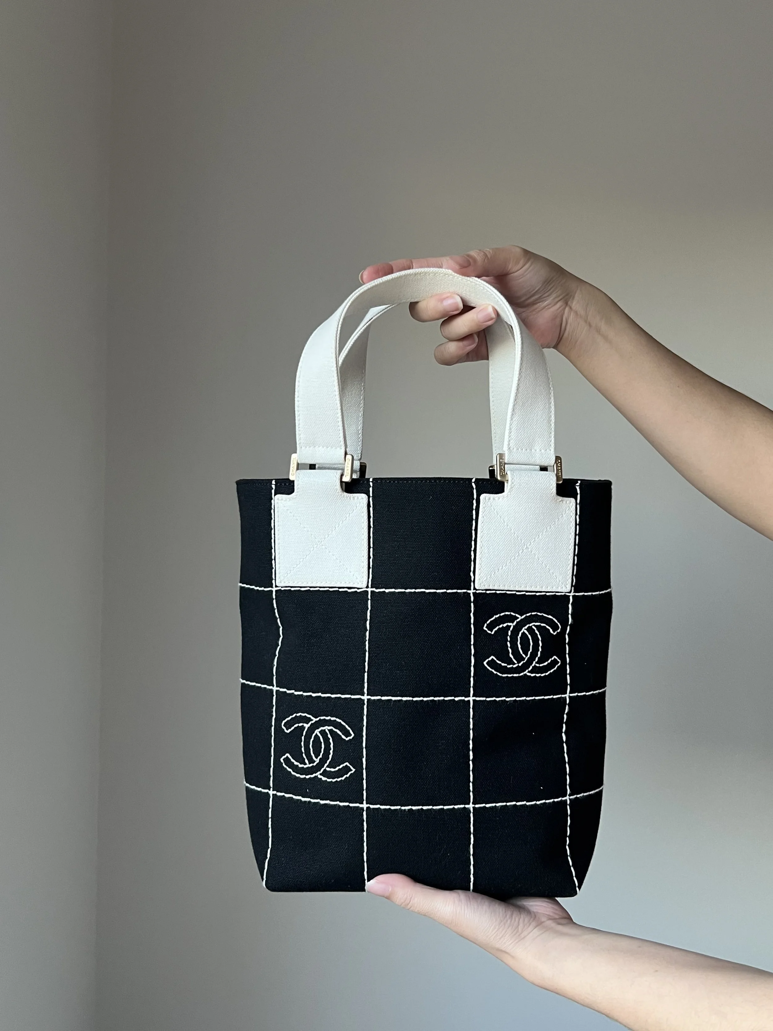 CHANEL CHOCO BAR WILD STITCH COCO MARK TOTE